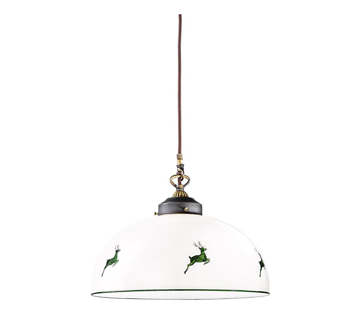 Kolarz 731.32.102 - Żyrandol na lince NONNA 1xE27/75W/230V śr. 36 cm jelenie zielony