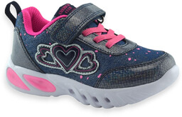 Dziewczęce buty LED podświetlna podeszwa American Club ES133/24 Granatowe