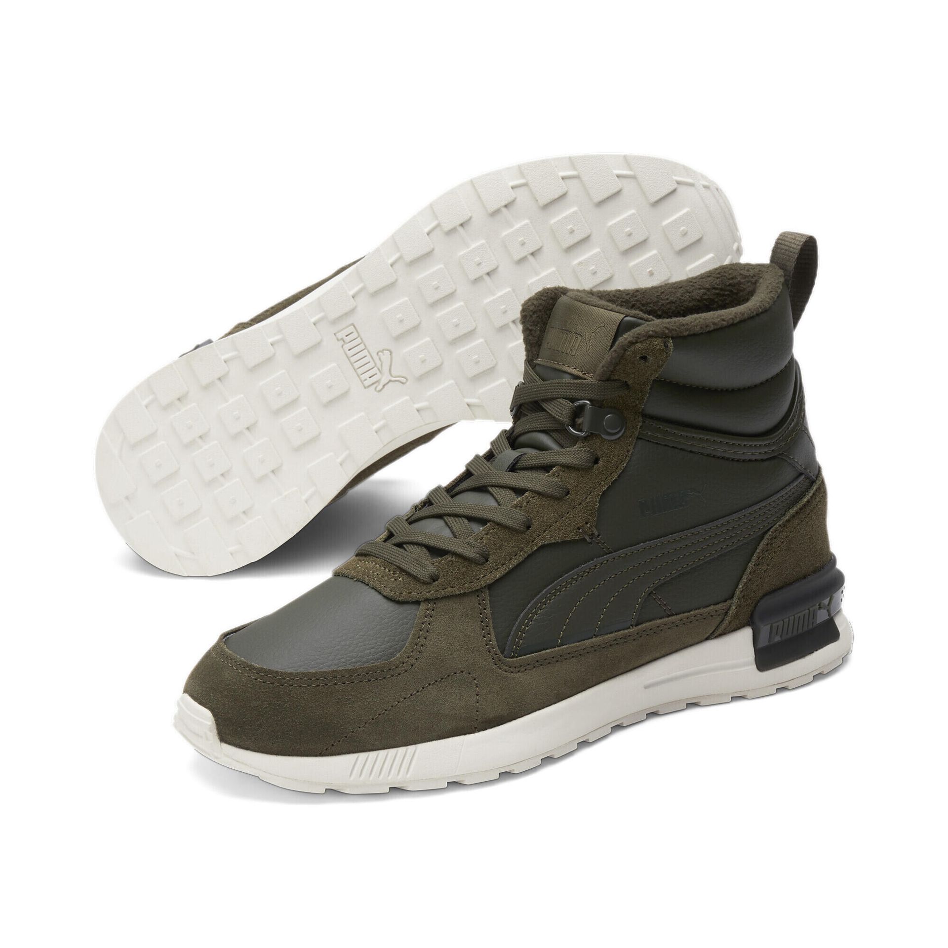 Buty Casual Męskie Skórzane Zielone Puma Graviton Mid 383204 02 R-43