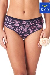 Figi damskie (2 pack) z grafiką roślinną i koronką na pośladkach LPC 500