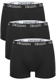 Bokserki męskie bawełniane (3pack) klasyczne czarne logowana guma Kappa K1221