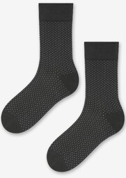Skarpety męskie bawełniane w elegancki wzór grafitowe Prestige Cerber