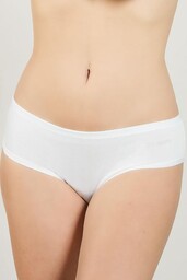 Figi damskie białe z elastycznej bawełny krój midi K2204 Kappa