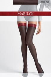 Gładkie pończochy samonośne z błyszczącą gumką Coco T21 Marilyn