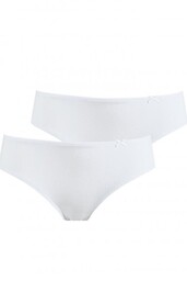 Gładkie białe niskie figi damskie (2 pack) LPR 110