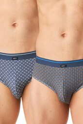 Slipy męskie z zewnętrzną gumą (2 pack) w drobny wzór MPP 503 Key