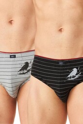 Slipy męskie bawełniane (2 pack) jasne i ciemne w delikatny wzór MPP 400 Key