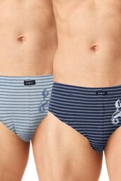 Slipy męskie klasyczne (2 pack) w morskiej kolorystyce MPP 362 Key