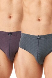 Slipy męskie bawełniane (2 pack) w cienkie paski MPP 302 Key