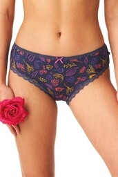 Figi damskie bawełniane (2 pack) midi bikini gładkie i wzorzyste LPC 519 Key