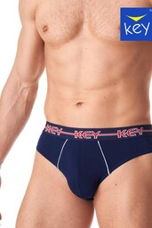 Bawełniane slipy męskie (2 pack) gładkie z zewnętrzną gumą MPP 177 Key