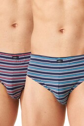 Slipy męskie bawełniane (2pack) w paski z wewnętrzną gumą MPP 305 Key
