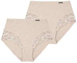 Termiczne figi damskie (2 pack) z wyższym stanem beżowe LPF 729