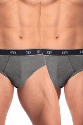 Slipy męskie bawełniane (2 pack) klasyczne ciemny melanż MPP 222 Key