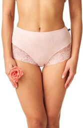 Figi damskie bawełniane (2 pack) z wysokim stanem w pastelowych kolorach z koronkowymi nogawkami LPF 170 Key