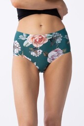 Figi damskie z wysokim stanem w kwiatowy print Tea Rose Simple Maxi Julimex