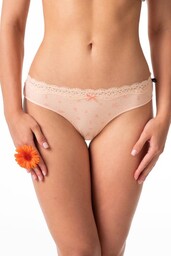 Figi damskie bawełniane (2 pack) o niskim kroju mini bikini w delikatny wzór LPR 628 Key
