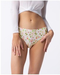 Figi damskie bezszwowe o klasycznym kroju w subtelny wiosenny wzór Jasmine Simple Classic Julimex