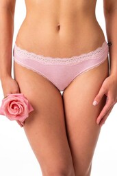 Figi damskie bawełniane (2 pack) o niskim kroju mini bikini z koronkową gumą w pasie LPR 201 Key
