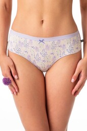 Figi damskie z bawełny (2 pack) o klasycznym kroju midi bikini w kwiatowy wzór LPC 986 Key