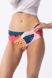Figi damskie bezszwowe w owocowe abstrakcyjne wzory Tutti Frutti Simple Classic Julimex