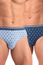 Slipy męskie bawełniane (2 pack) z motywem żaglówek MPP 846 Key