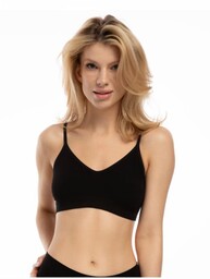 Biustonosz damski czarny miękki bez fiszbin Bamboo Bralette Julimex