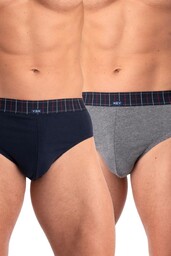 Slipy męskie bawełniane (2 pack) ze stylową gumą pasie MPP 407 Key