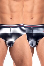 Slipy męskie bawełniane (2 pack) w paski MPP 338 Key