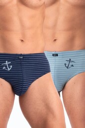 Slipy męskie bawełniane (2 pack) w morskiej kolorystyce MPP 251 Key