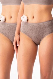 Majtki damskie (2 pack) bawełniane klasyczne kolorze cappucino LPC 010 Key