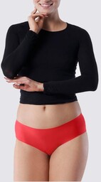 Gładkie bezszwowe figi damskie w kolorze soczystej czerwieni Simple Panty Julimex