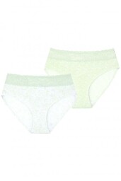 Bawełniane figi damskie (2 pack) z koronkową gumką LPC 604