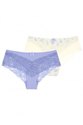 top Wzorzyste figi bikini (2 pack) z koronką na pośladkach LPB 929