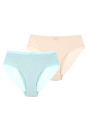 Kolorowe figi damskie (2 pack) z koronką na pośladkach LPC 209