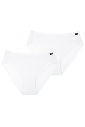 Gładkie figi damskie (2 pack) z koronką przy pachwinach LPC 141