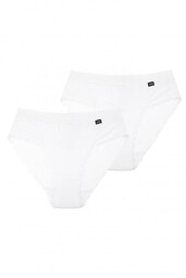 Figi damskie (2 pack) jednokolorowe z koronkowym obszyciem LPC 140