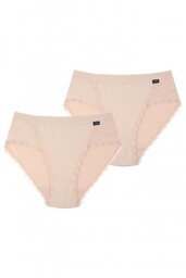Klasyczne jednokolorowe figi damskie (2 pack) LPC 140