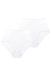 Jednokolorowe wysokie figi damskie (2 pack) z koronką LPF 280