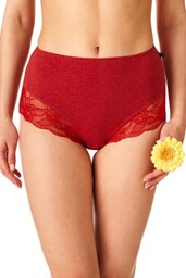 Majtki damskie (2 pack) gładkie bawełniane z wysokim stanem LPF 224
