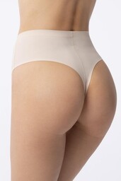 Stringi damskie beżowe z wysokim stanem String Maxi
