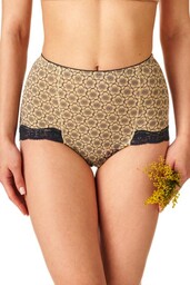Wysokie figi damskie (2 pack) z kwiatowym wzorem LPM 753
