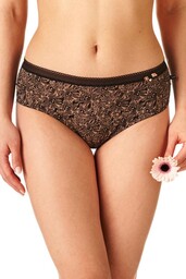 Wzorzyste figi damskie (2 pack) z koronkowym wykończeniem przy pośladkach LPC 725