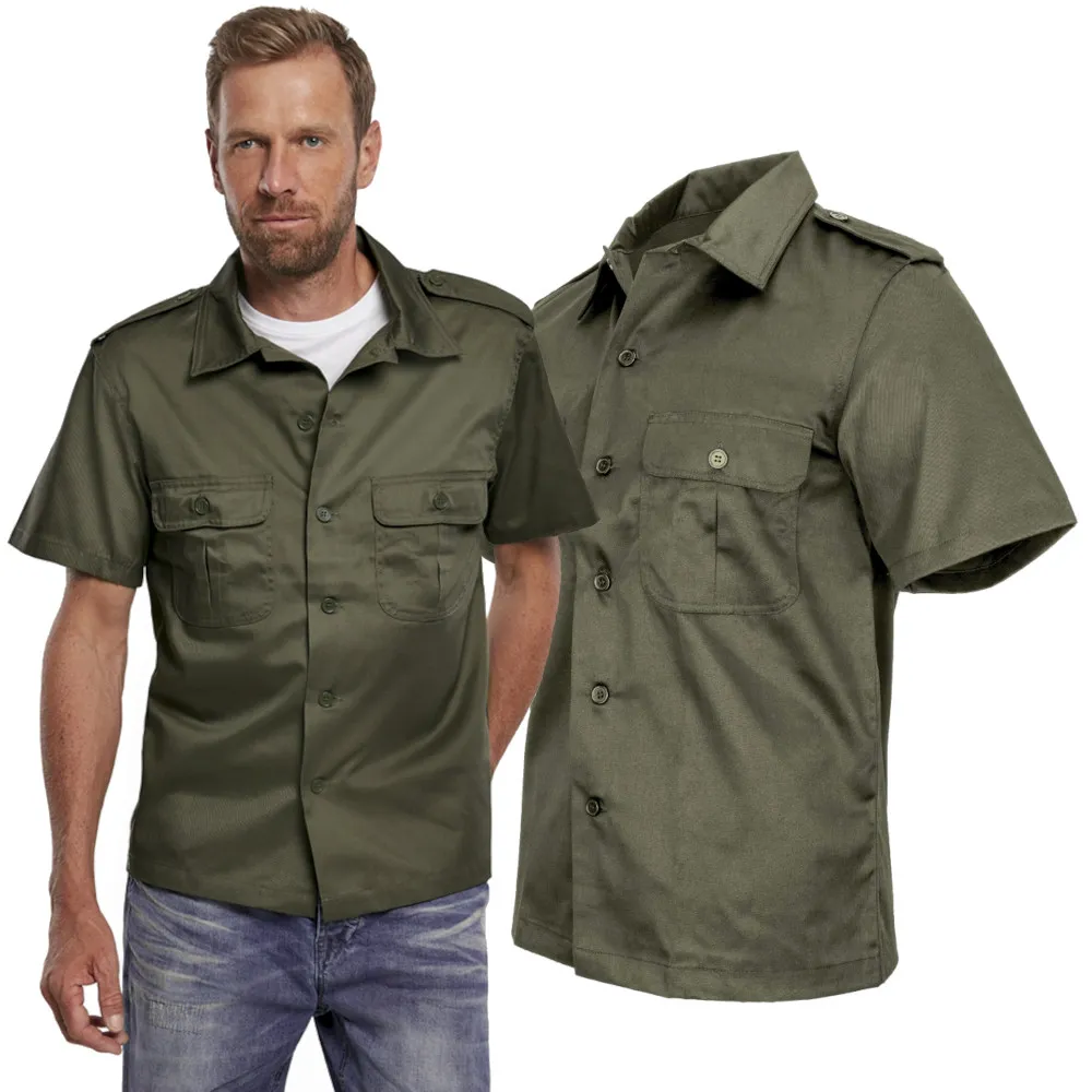 Koszula z krótkim rękawem BRANDIT US Hemd 1/2 Arm - Olive  S