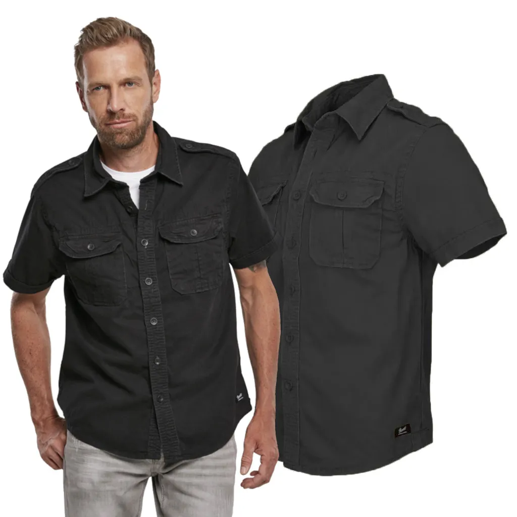 Koszula z krótkim rękawem BRANDIT Vintage Shirt - Czarna  6XL