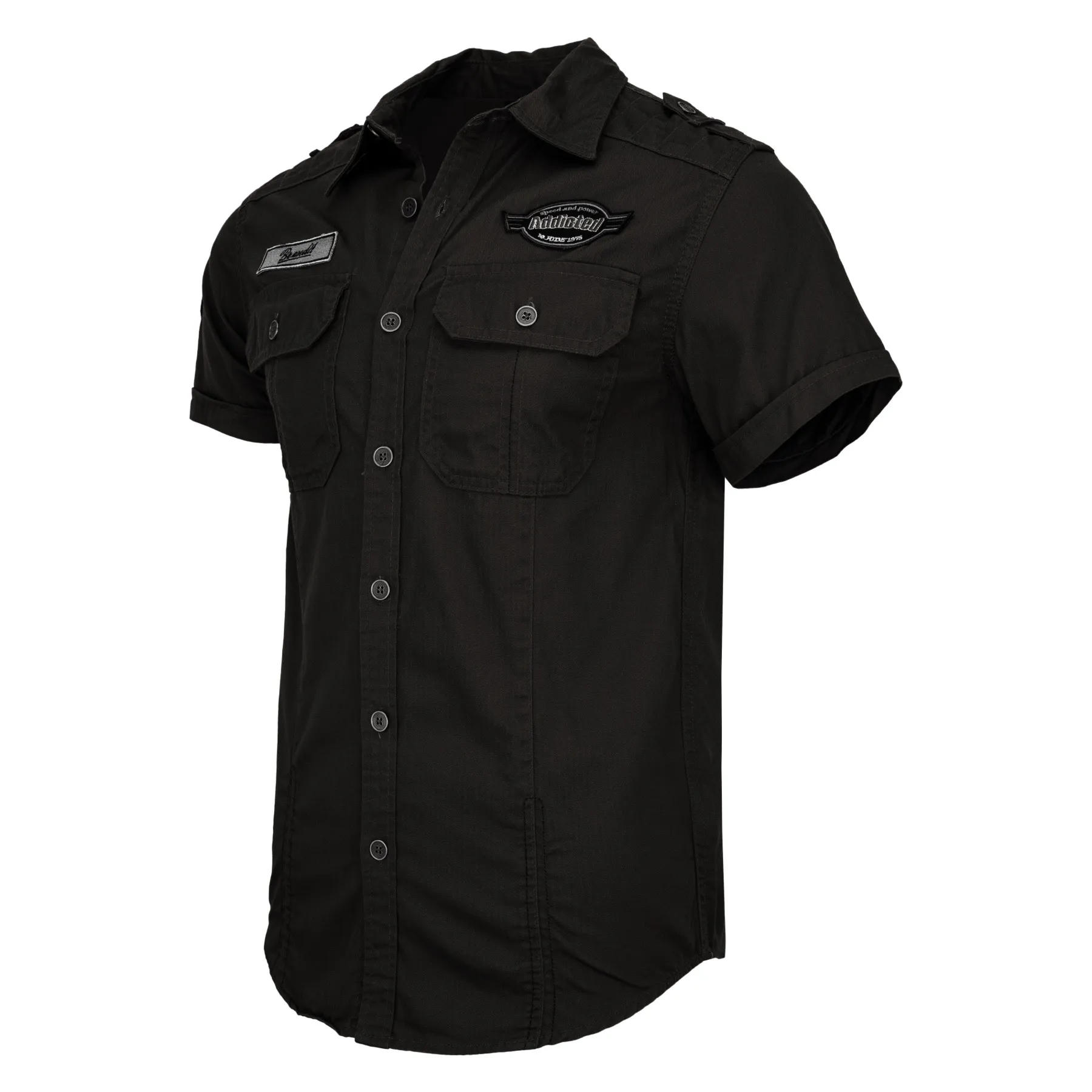 Koszula z krótkim rękawem BRANDIT Luis Vintageshirt black  S