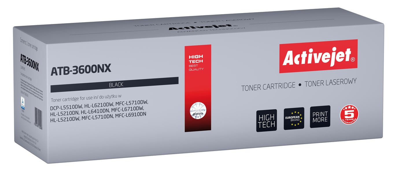 Activejet ATB-3600NX Toner do drukarek Brother; Zamiennik Brother TN3600XL; Supreme; 6000 stron; czarny) ATB-3600NX