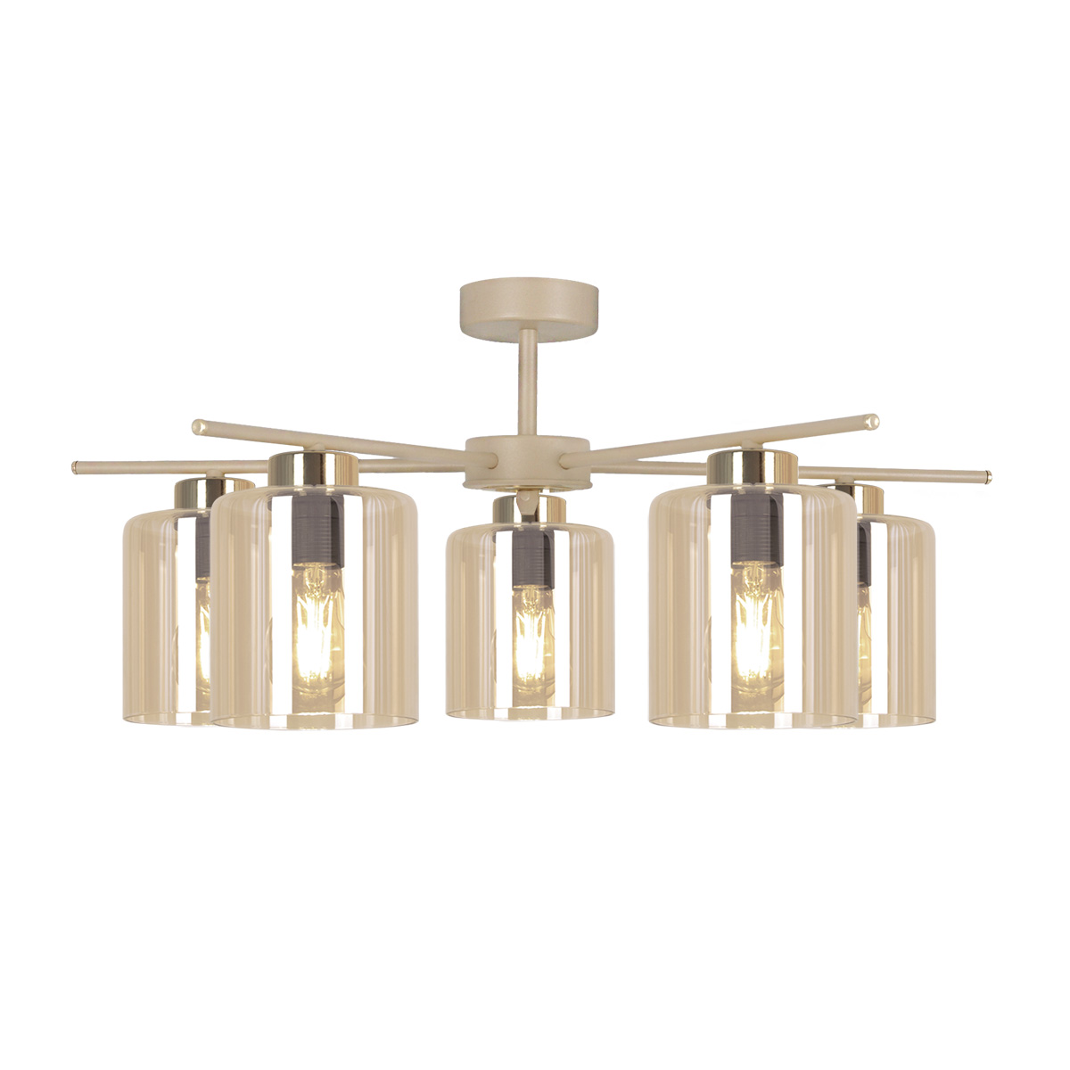 Lampa sufitowa w kolorze beżowym na 5 żarówek E27 K-5812 z serii VANES