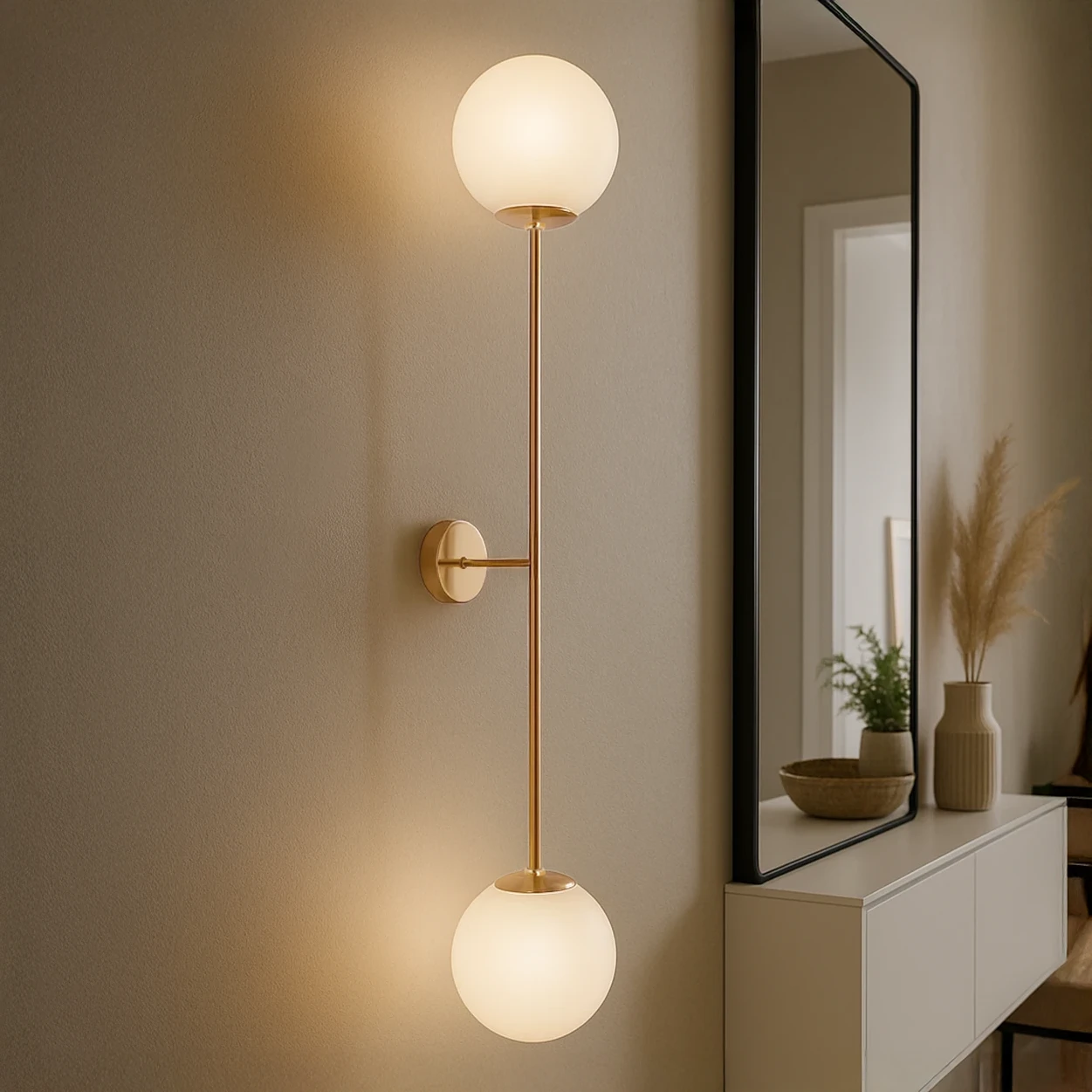 Kinkiet ścienny dwupunktowy, złoto-biały K-5407 z serii LUMIA