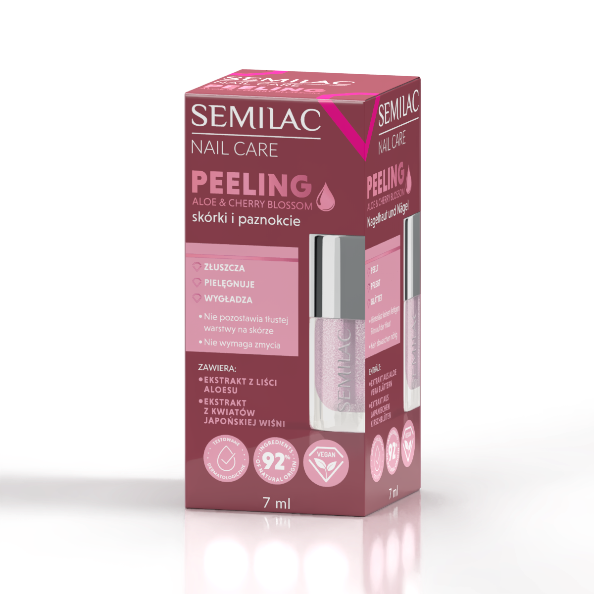 Semilac Aloe&Cherry Blossom, peeling do skórek i paznokci, 7ml